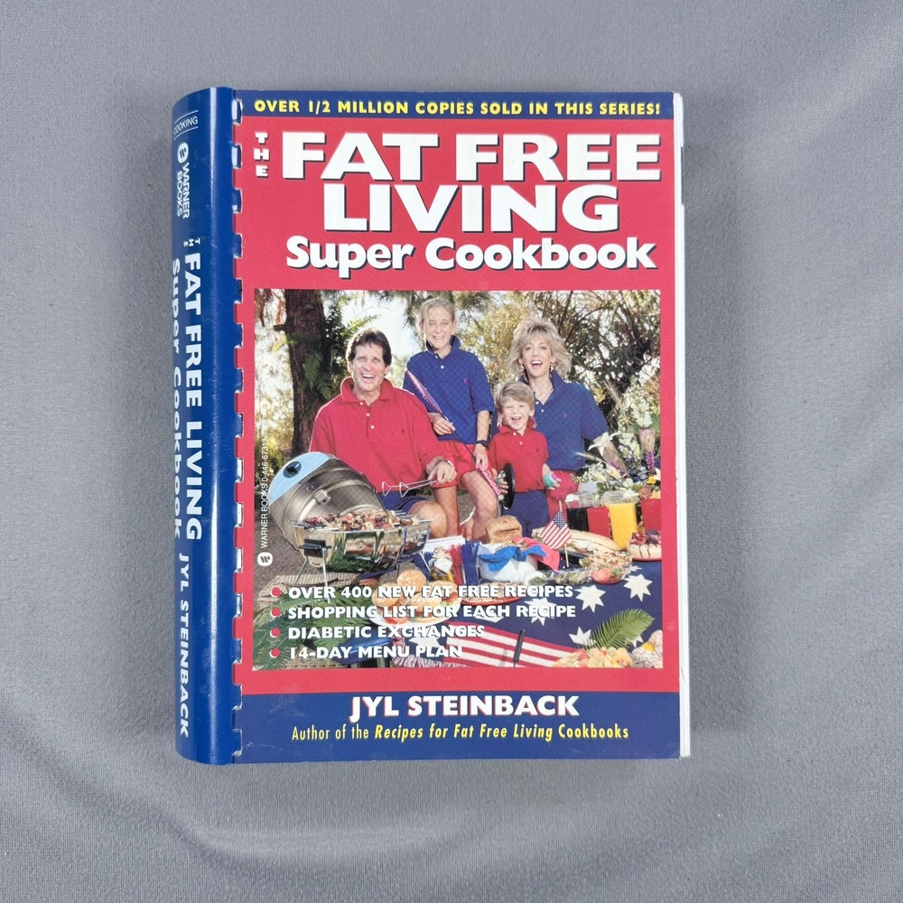 Jyl Steinback The Fat Free Living Super Cookbook Plastic Comb  1st Ed Cooking